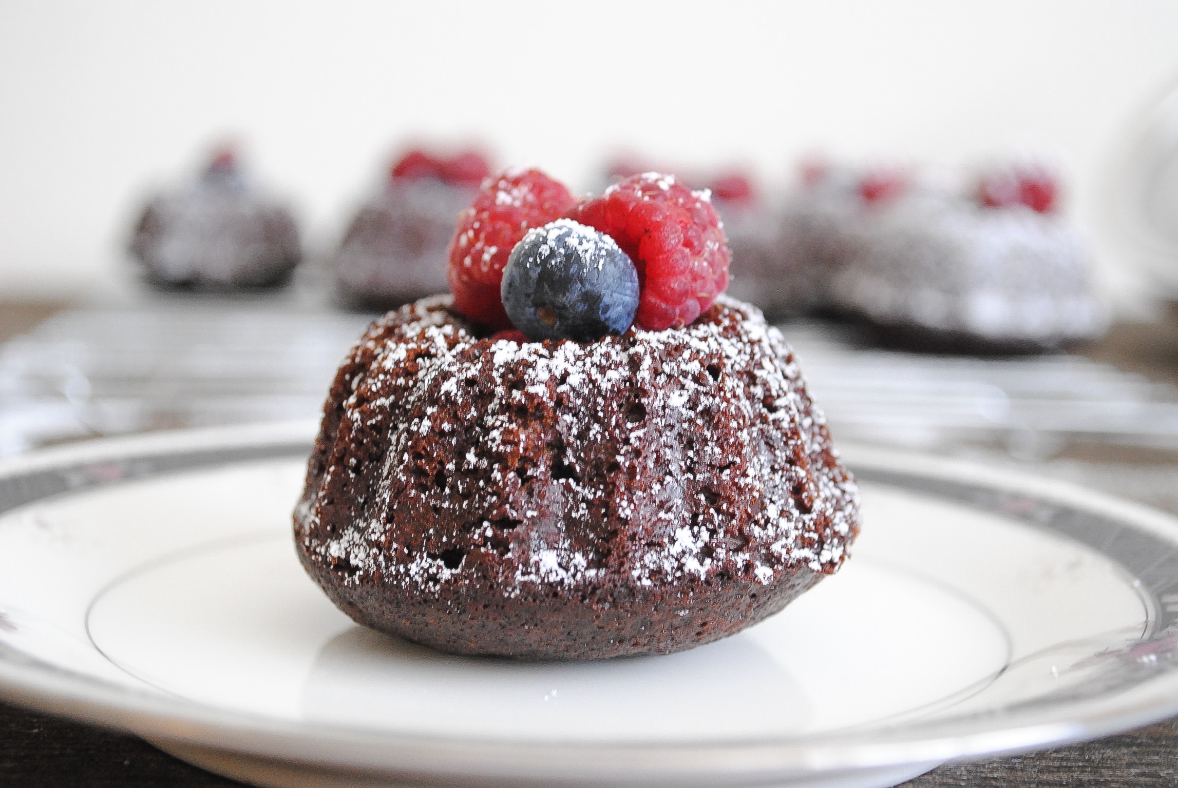 Triple Chocolate Mini Bundt Cakes Recipe - Dash of Grace